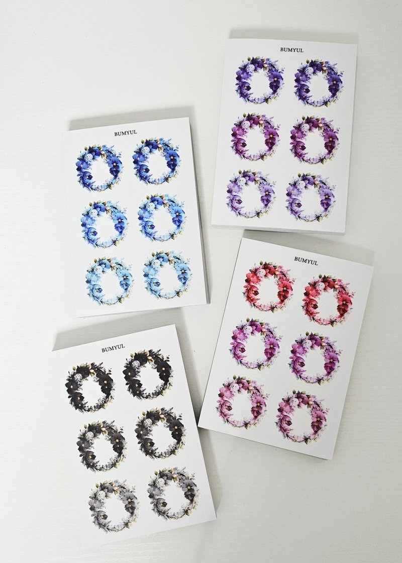 Romantic Wreath Collection Deco Sticker - 便條紙/便利貼 - 紙 多色