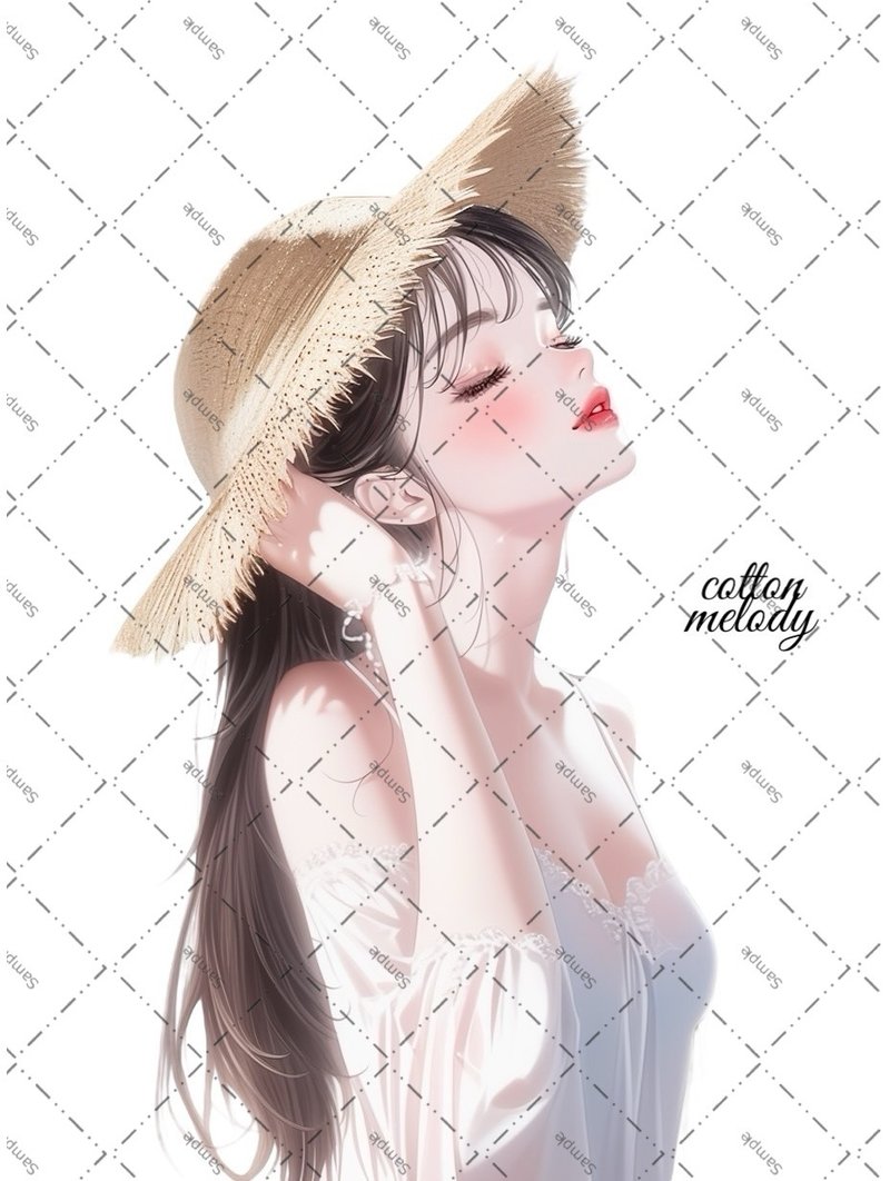 original sticker no.1679 人物ステッカー オリジナルステッカー 人物ステッカー 女の子ステッカー オリジナル人物ステッカー - 貼紙 - 紙 