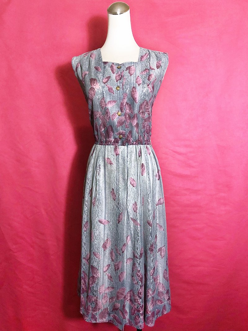 花瓣漸層蕾絲輕古董洋裝/ 國外帶回 獨一無二 - 連身裙 - 聚酯纖維 多色