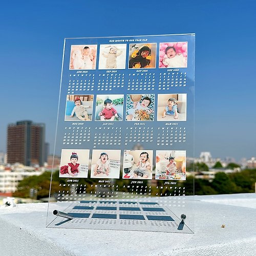 Machibao studio 2023年壓克力透明感桌曆 照片回憶相框 日曆訂製 聖誕節交換禮物