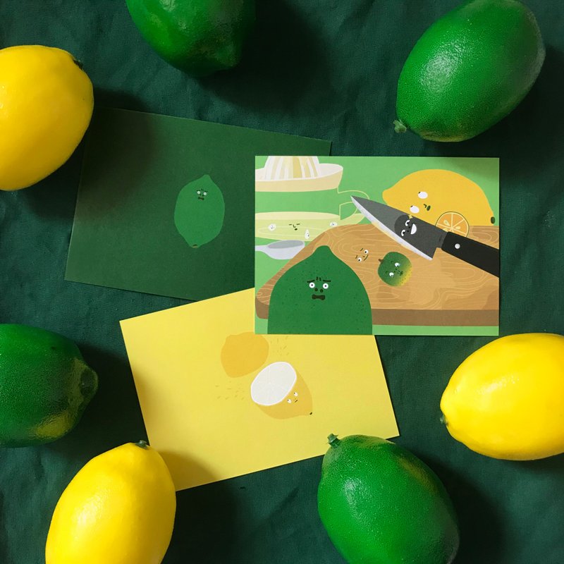 Weird Lemon Three into the Postcard Group - Cards & Postcards - Paper Multicolor