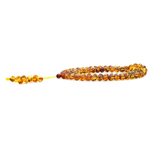 正佳珠寶 Gemsrich Jewelry 【正佳珠寶】花珀 頂級金花珀 7.7-8.2mm 平安轉運珠 108顆念珠佛