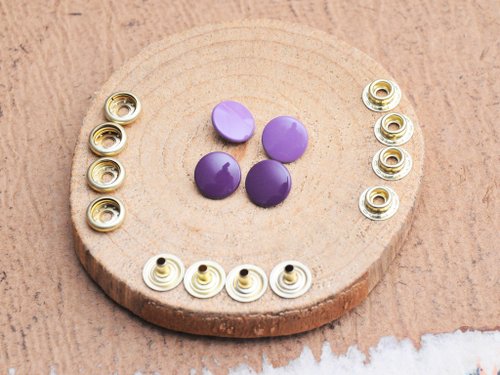 港產皮革｜Leatherism Handmade Products 小跳豆系列-12.5mm釦面四合釦 深紫色PURPLE(4入組) DIY 皮革工具