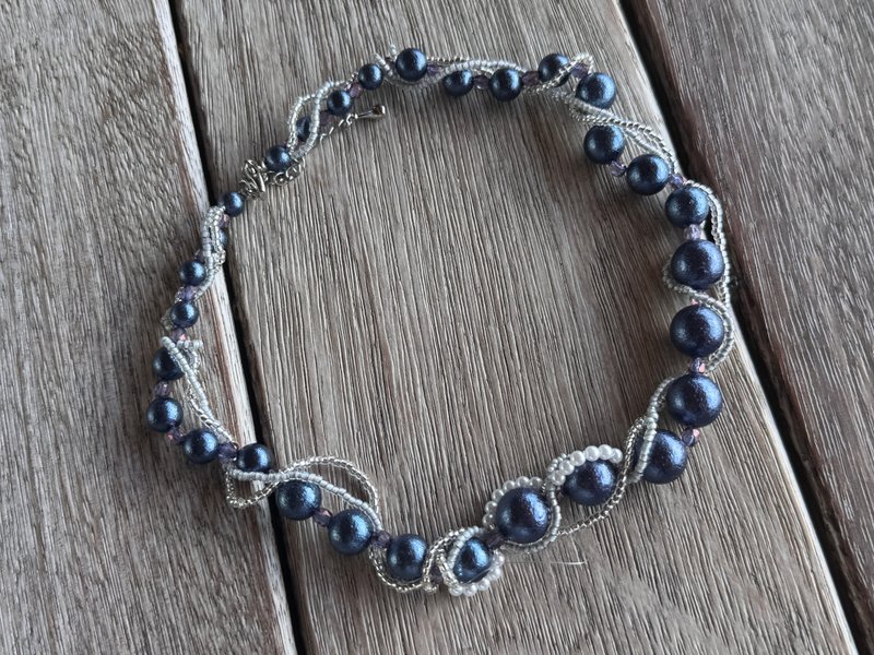 20251232 綿綿珠 串珠 頸鍊 - 項鍊 - 半寶石 藍色