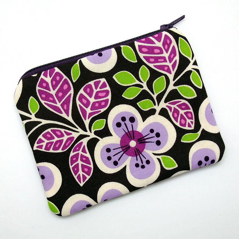 Zipper pouch / coin purse (padded) (ZS-203) - Coin Purses - Cotton & Hemp Purple