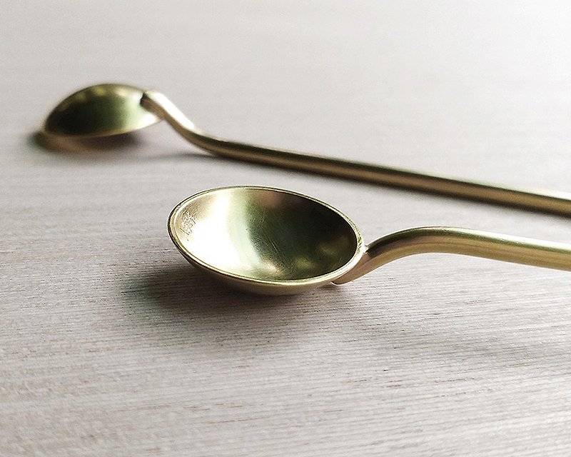 Copper hand shank spoon stirred crutcher mix is to Bronze/ Ag No. 040 - Cutlery & Flatware - Copper & Brass 