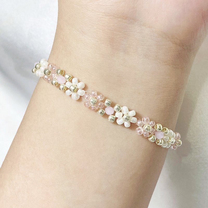(Robot) Corner.wb- Daisy flower bracelet Daisy flower bracelet - Bracelets - Sterling Silver Pink