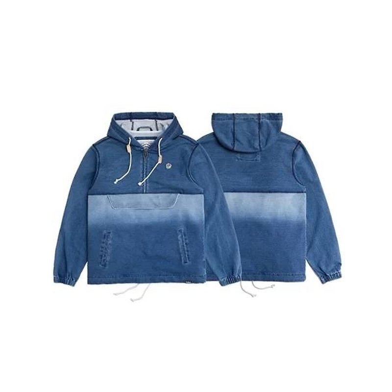 Filter017 Dyed Denim Pullover Jacket / Hanging Tannins Blouse - Unisex Hoodies & T-Shirts - Cotton & Hemp 