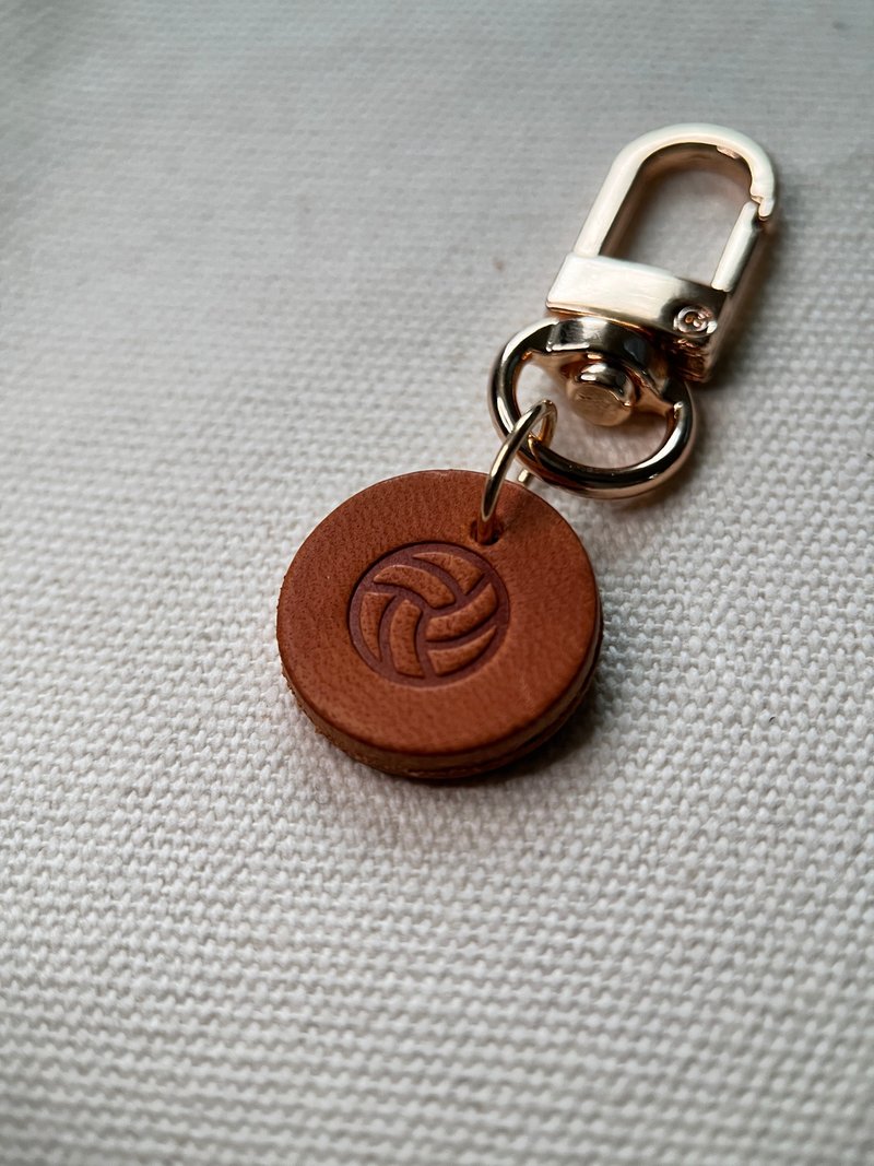 去編 | 植鞣革 | 排球印記 | 小物掛飾 - 吊飾/掛飾 - 真皮 咖啡色