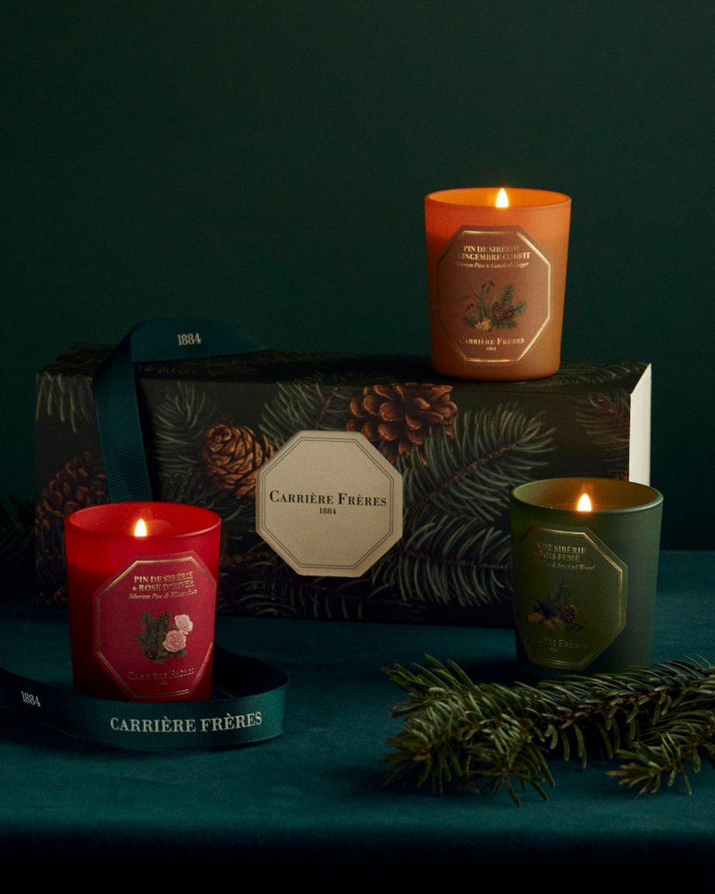 Carrière Frères Siberian pine and cypress series 70g limited candle gift box set - Candles & Candle Holders - Pottery Multicolor