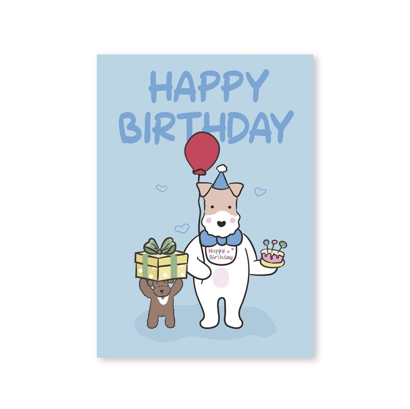 Wirefoxterrier Postcard    HAPPY BIRTHDAY - การ์ด/โปสการ์ด - กระดาษ ขาว