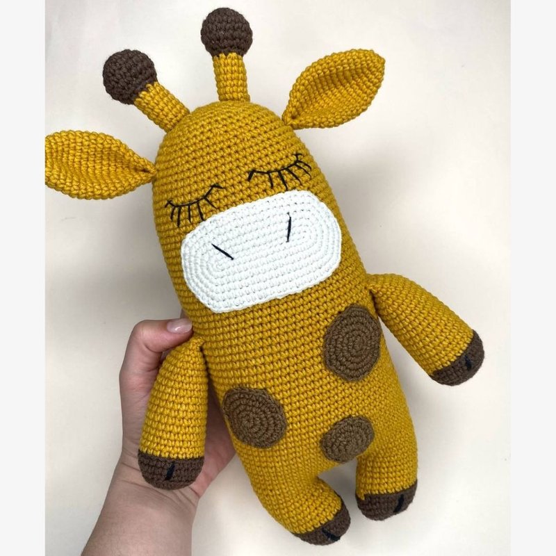 Girraffe toy, girraffe plush, girraffe baby toy, baby gifts crochet - 寶寶/兒童玩具/玩偶 - 其他材質 橘色