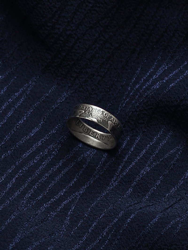 America 25cents silver coin ring Coin Transformation - แหวนทั่วไป - เงิน สีเงิน