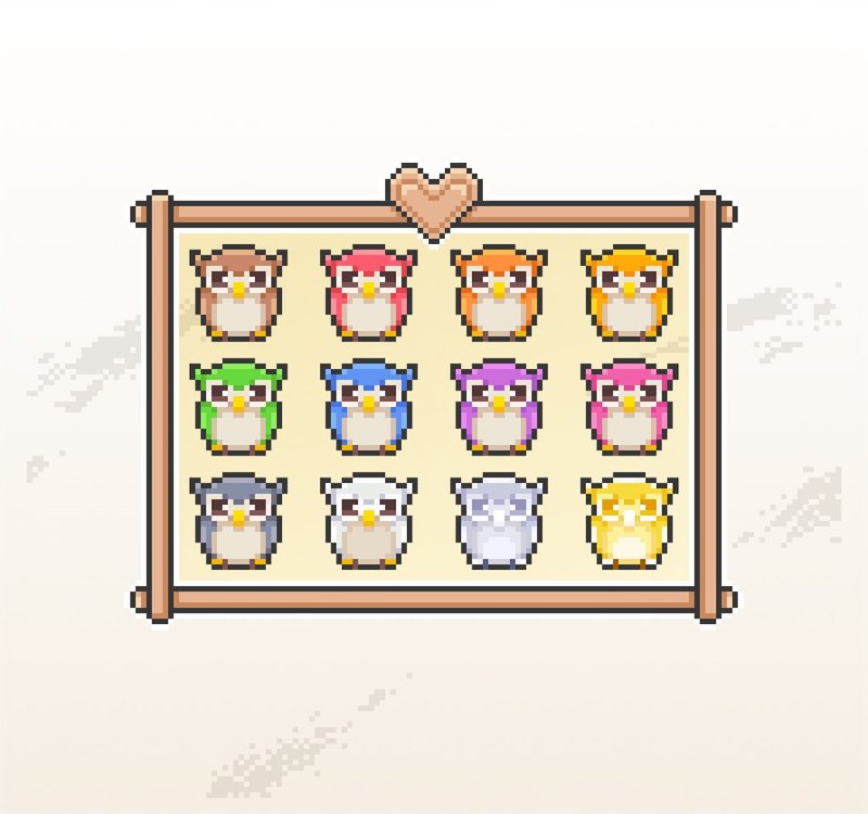 Twitch徽章下載 訂閱者徽章 小奇點徽章 聊天徽章 像素貓頭鷹 - Logo 設計/圖案設計 - 其他材質 