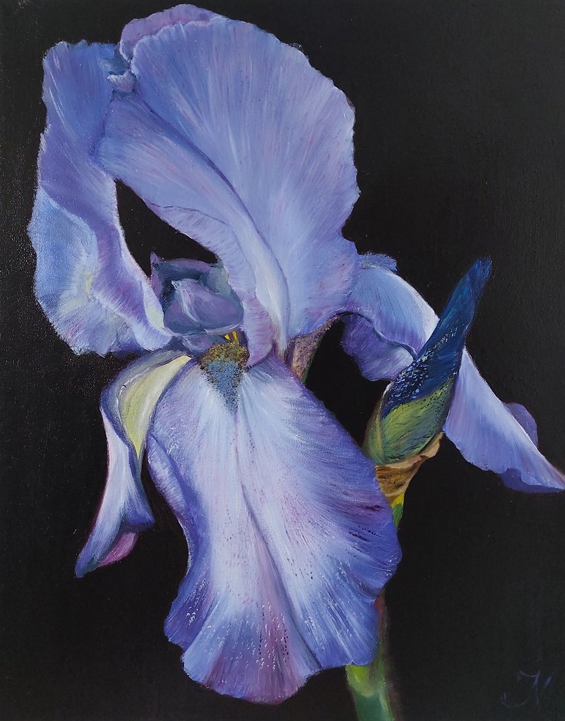 Iris painting Floral art - Wall Décor - Cotton & Hemp Multicolor