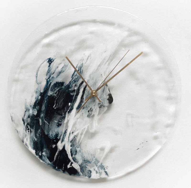 【Lang no sea・Fully transparent・Handmade wall clock】30cm - Clocks - Plastic White