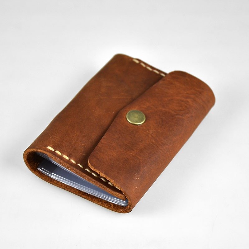 U6.JP6 handmade leather goods - card holder / credit card book / card package / card storage bag / credit card holder / business card - ID & Badge Holders - Genuine Leather Brown