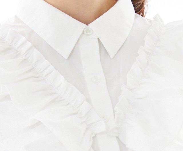 Blouse Shirt Collar Volume Frill / Liala x PG - 設計館Joint Space