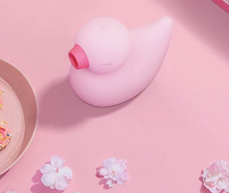 Cute Duckling Double-use Sucking Vibrating Massager-Pink Sex Toys - สินค้าผู้ใหญ่ - วัสดุอื่นๆ สึชมพู