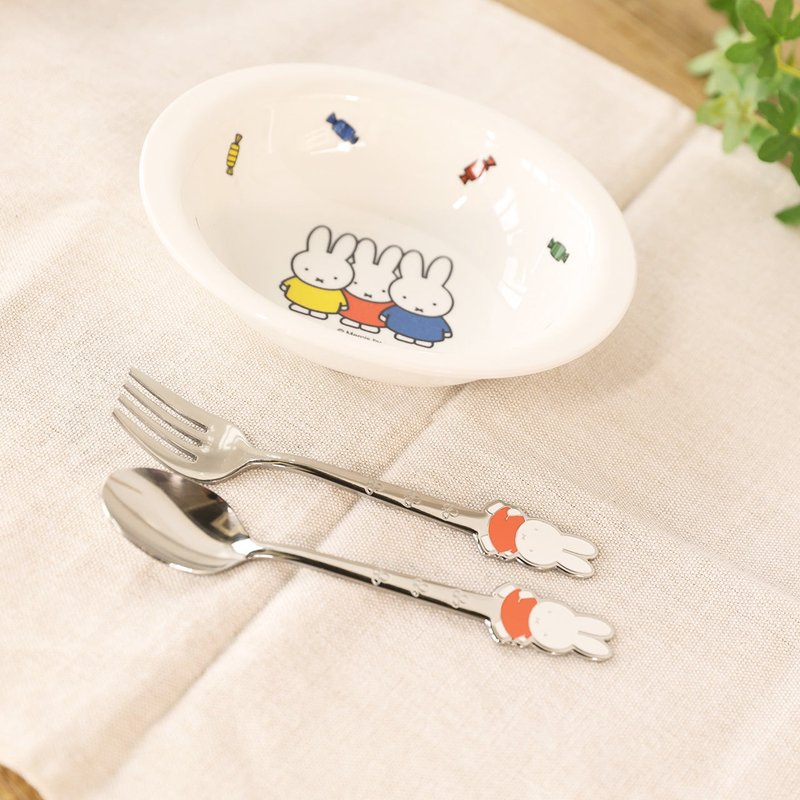 [MIFFYx Japan Kinsho Pottery] Miffy red skirt Stainless Steel fork fork tableware stainless steel spoon - ช้อนส้อม - โลหะ 