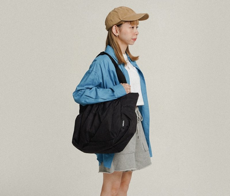 環保Re系列 | 極輕手提袋 REON (黑) 附水瓶保護套 - 手提包/手提袋 - 聚酯纖維 黑色