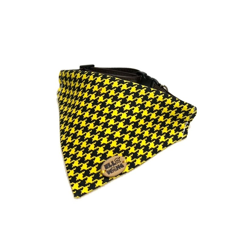 Ella Wang Design Scarf Pet Scarf Cat and Dog Houndstooth - Collars & Leashes - Cotton & Hemp Yellow