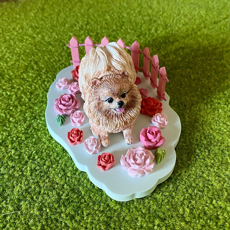 【Custom Gift】Cute Pomeranian Fragrant Stone Decoration I Music Box - Items for Display - Other Materials Multicolor