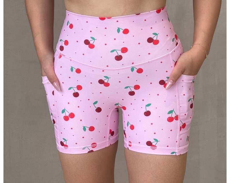 【SILVERWIND】桜ピンク スウィートハートプリント ハイサポート レギンス 速乾 ランニング フィットネス ヨガ S - スポーツ下着 - サステナブル素材 多色