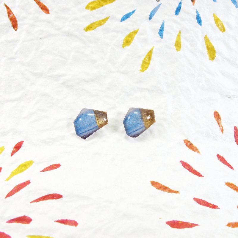 【Earrings】Maruta's secret*can be changed to clip style - Earrings & Clip-ons - Plastic Blue