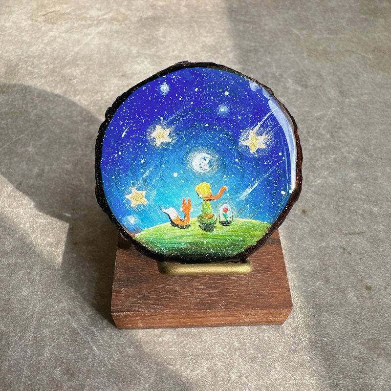 Prince of the Starry Sky - Hand Painted Wood - Art Collection - ของวางตกแต่ง - ไม้ สีน้ำเงิน