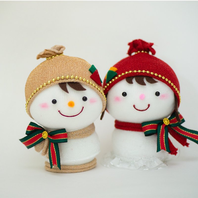 [Exclusive Handmade] Shiny Christmas Snowman Single Inserted Needle-Free DIY Material Pack Christmas Gift - Other - Other Materials White