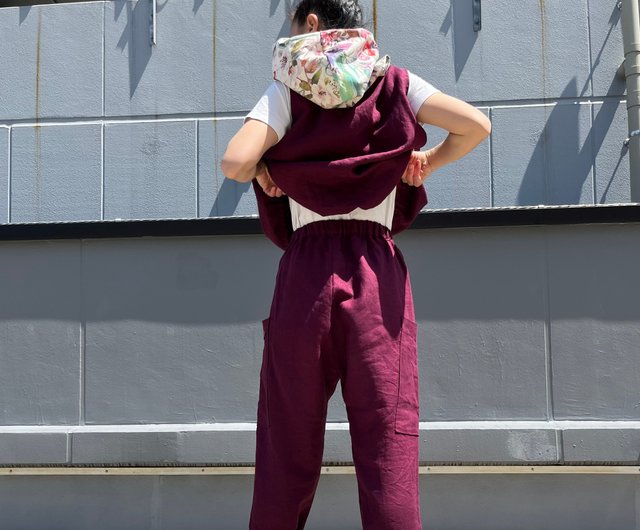 ヘビロテ間違いなし ボルドーカラーの国産リネン ちょっとルーズ