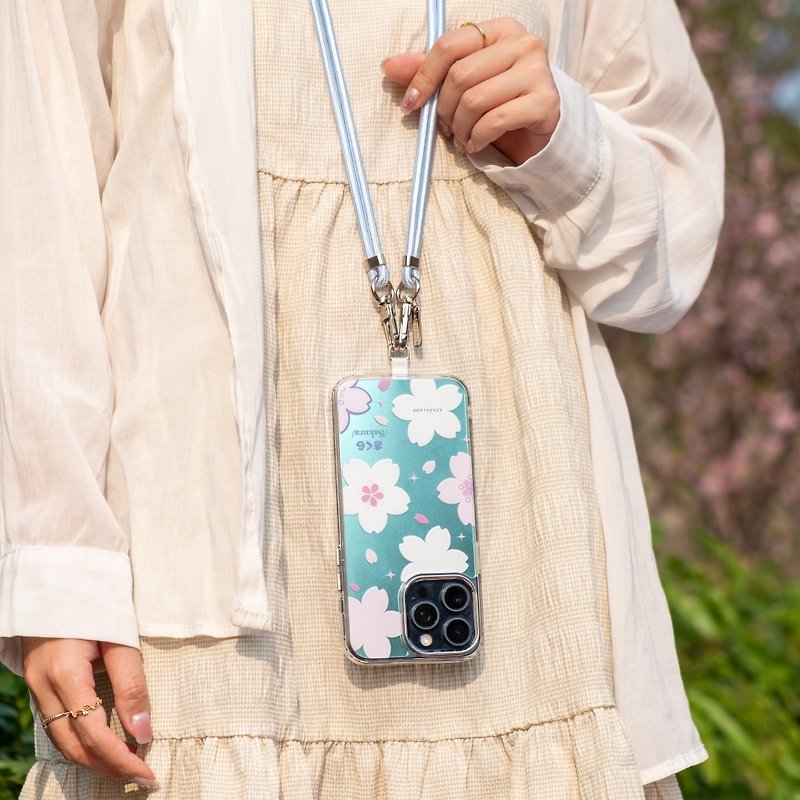 Customization | Sakura Sakura Lake Green Frosted Mirror Mobile Phone Case - Phone Cases - Plastic Pink