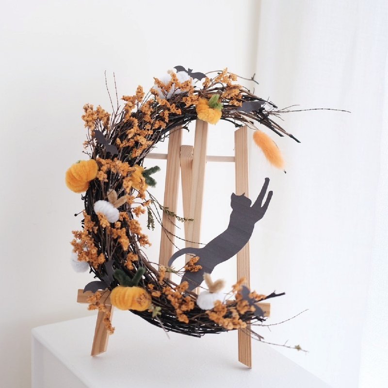 【Children's Course】Halloween Crescent Moon Vine Circle - Plants & Floral Arrangement - Plants & Flowers 