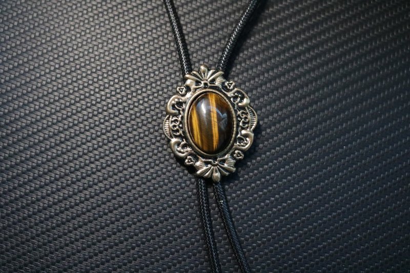 复古虎眼石镶嵌保罗领带西部牛仔领带结 - 領帶/領帶夾 - 其他金屬 多色