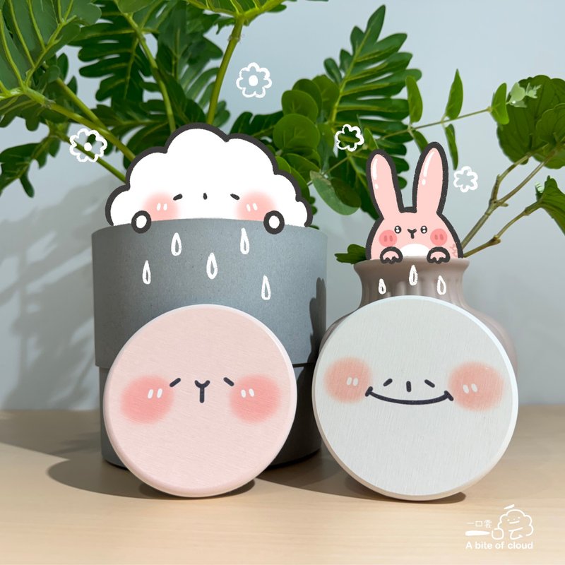 一口雲X肥兔魚珪藻土杯墊 - 杯墊 - 其他材質 白色
