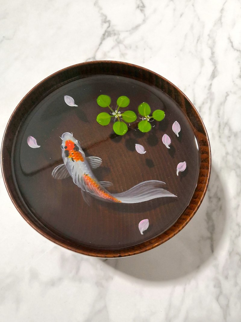 錦鯉送福 年年有餘 3D樹脂畫手繪 永生魚 可私人客製 買二送一 - 裝飾/擺設  - 樹脂 多色