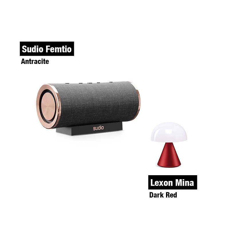 Sudio Femtio BT speaker Antracite Copper + LEXON MINA DARD RED - ลำโพง - เส้นใยสังเคราะห์ 