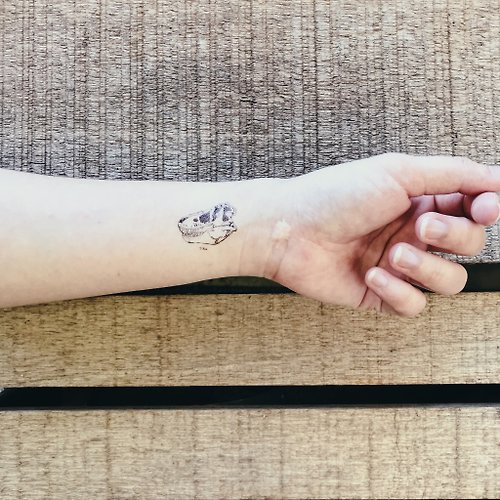 My dear Tattoo | 恐龍骨架化石 | 2入紋身貼紙 刺青貼紙 素描 恐龍