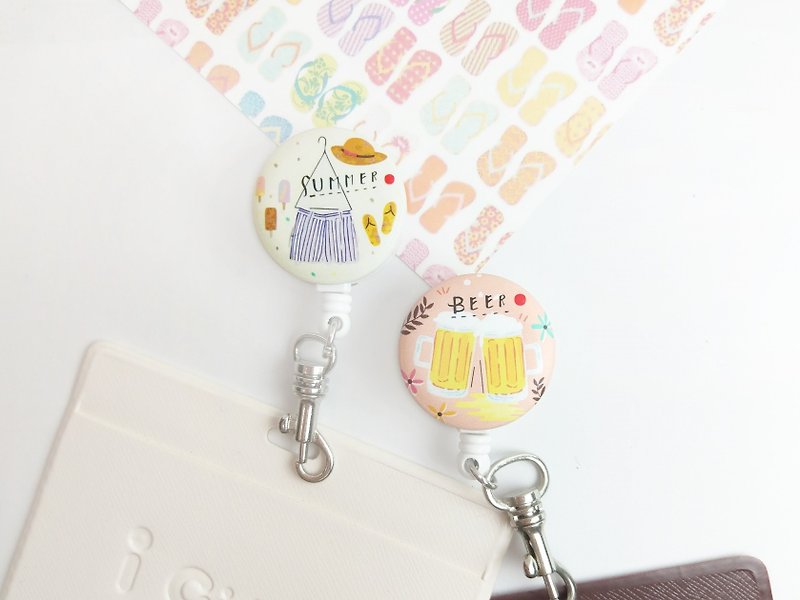 I good clip retractable card holder - summer new (two) - cool beer gold coast - ID & Badge Holders - Plastic Multicolor