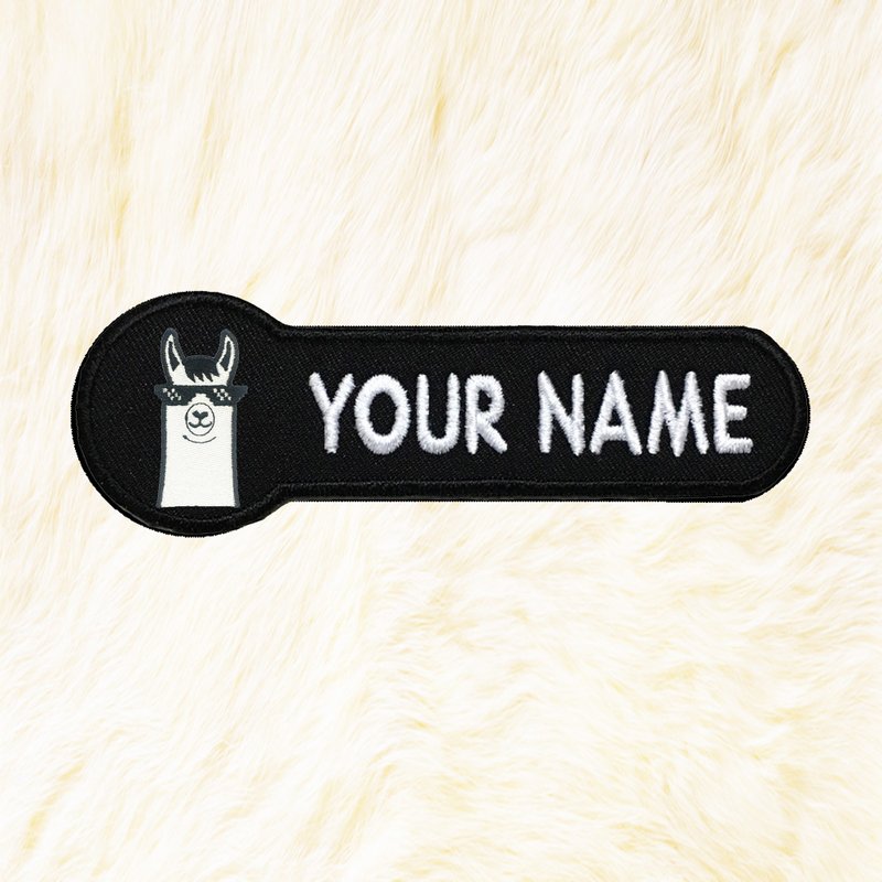 LLAMA like a Bos Personalized Iron on Patch Your Name Your Text Buy 3 Get 1 Free - Knitting, Embroidery, Felted Wool & Sewing - Thread Black