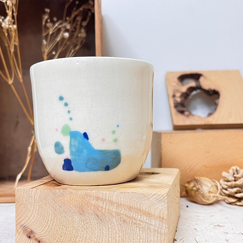Mori Cup Series | Hand Drawn White Pottery Cup - Cups - Pottery White