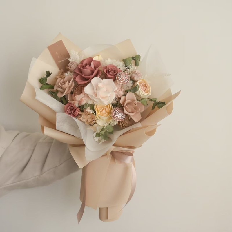 /粉紅甜蜜花園/畢業花束 求婚花束 七夕 情人節 開幕 婚禮 教師節 - 乾燥花/永生花 - 植物．花 粉紅色