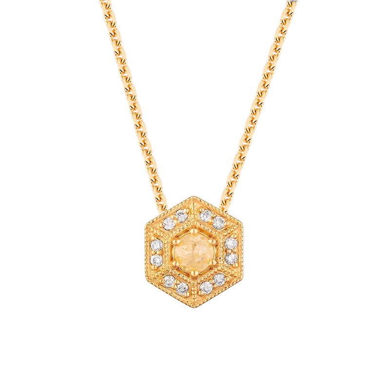 Arte Vitta Alveare Galassia Diamond Pendant Necklace - สร้อยคอ - เครื่องประดับ สีเหลือง