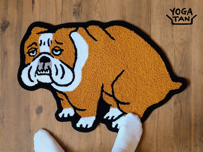 Tan Ajia Painting Dog Floor Mat | Lazy Yingdou - Rugs & Floor Mats - Polyester 