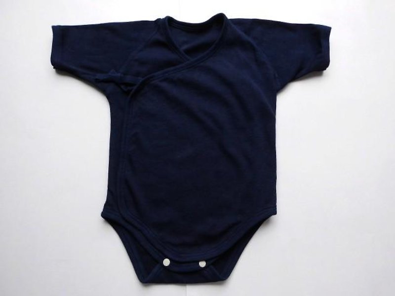 新生児用・オーガニックコットン・ロンパス肌着・藍染め・50サイズ - 出産祝い用贈物 - コットン・麻 ブルー