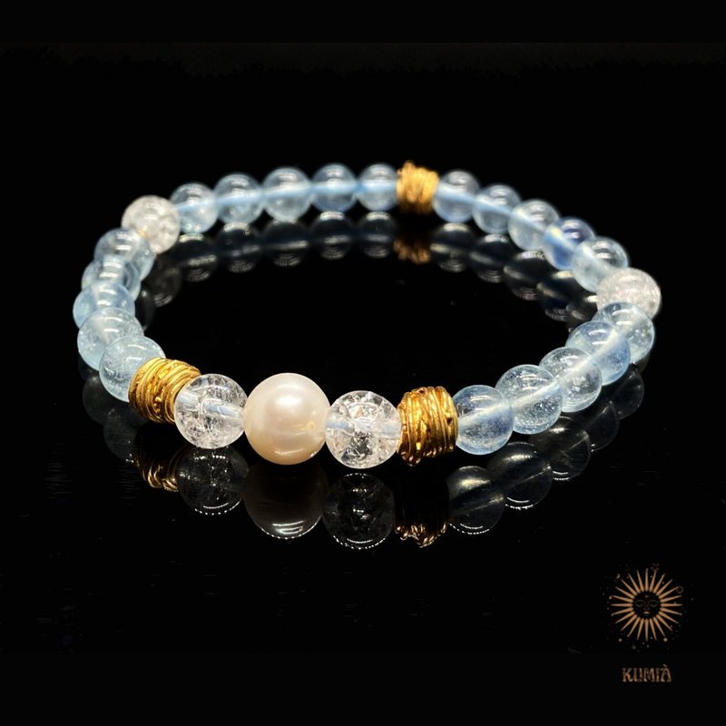 【海水正藍/Botticelli Blue】冰種海藍寶手鍊 | 天然石 水晶手鍊 - 手鍊/手環 - 水晶 