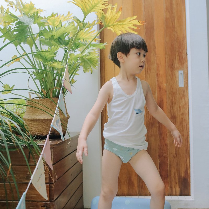男童三角內褲-魟魚飛飛 - 男/女童裝 - 棉．麻 綠色