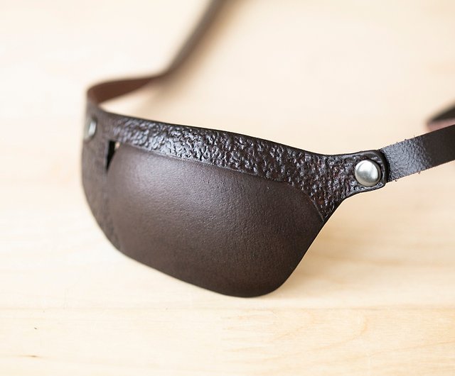  Adjustable black or brown real leather Eye Patch with