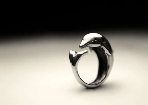拓銀手創銀飾 海豚銀戒指